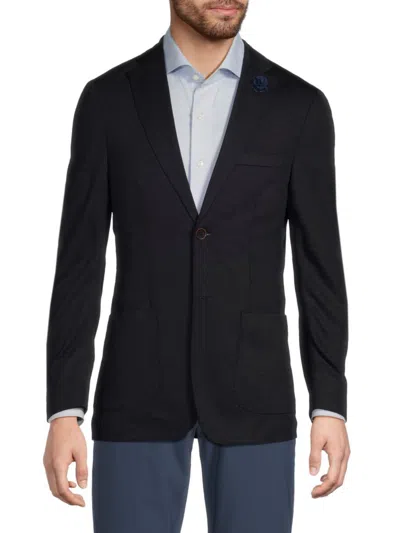 Hart Schaffner Marx Men's Knit Two-button Classic-fit Sport Coat In Black