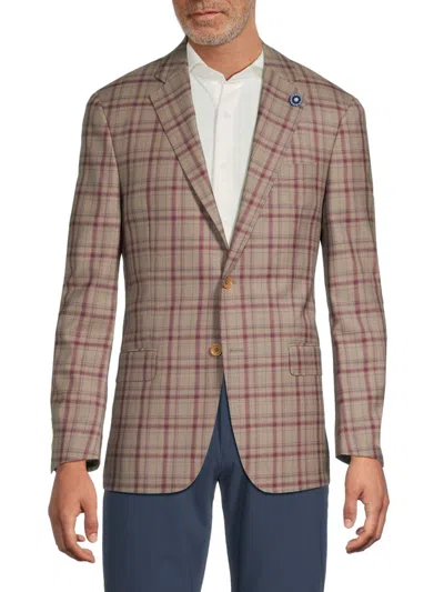 Hart Schaffner Marx Men's Plaid Wool Two-button Sport Coat In Brown
