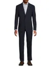 Hart Schaffner Marx Men's Plain Navy Wool-blend Two-button Suit In Blue