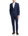 Hart Schaffner Marx New York Plaid Regular Fit Suit In Dark Blue