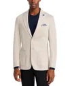 Hart Schaffner Marx New York Cotton Jersey Plaid Unstructured Sport Coat In Tan