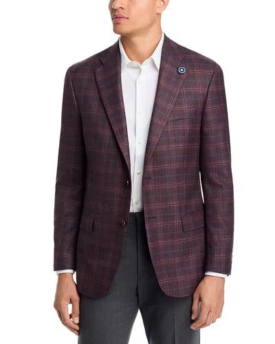 Hart Schaffner Marx New York Fit Tonal Plaid Wool Sport Coat In Burgundy