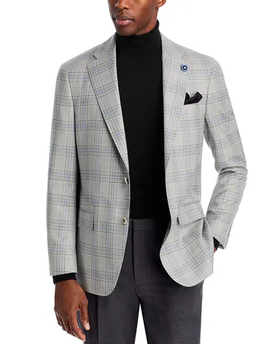 Hart Schaffner Marx New York Plaid Classic Fit Sport Coat In Light Grey/blue