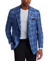 Hart Schaffner Marx New York Plaid Classic Fit Sport Coat In Navy/tan