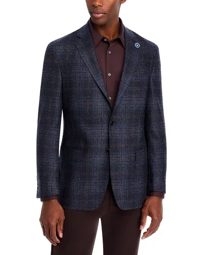 Hart Schaffner Marx New York Plaid Regular Fit Sport Coat In Blue/brown