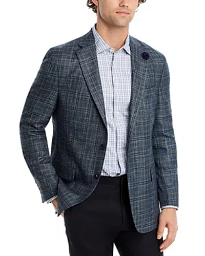 Hart Schaffner Marx New York Plaid Regular Fit Sport Coat In Charcoal/b