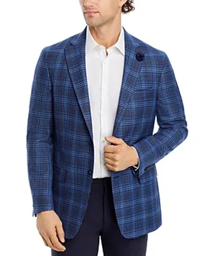 Hart Schaffner Marx New York Plaid Regular Fit Sport Coat In Navy/blue