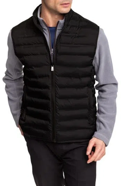 Hart Schaffner Marx Water Resistant Channel Quilted Puffer Vest In Black