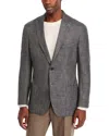 Hart Schaffner Marx Weave New York Regular Fit Sport Coat In Brown/gold