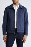 Hart Schaffner Marx Westwood Water Resistant Faux Suede Jacket In Navy
