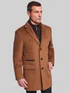 Hart Schaffner Marx Wool Blend Topcoat Camel - Size: 44 Regular In Brown