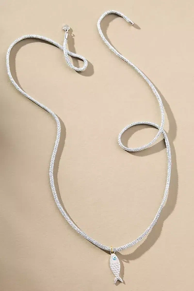 Hart Silver Fish Charm Lurex Necklace