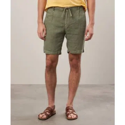 Hartford Army Green Linen Short