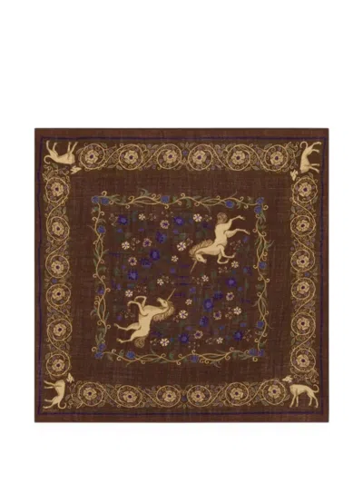Hartford Bandana Unicorn-print Square Scarf In Multi