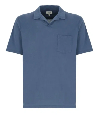 Hartford Blue Cotton Polo Shirt