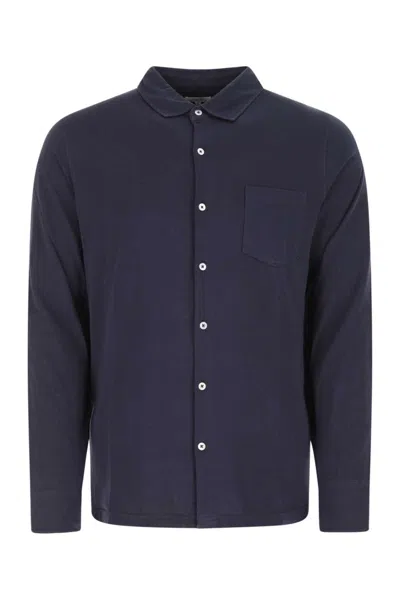 Hartford Blue Cotton Shirt In Navy