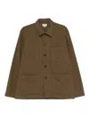 Hartford Buttoned Patch-pocket Overshirt In Brown
