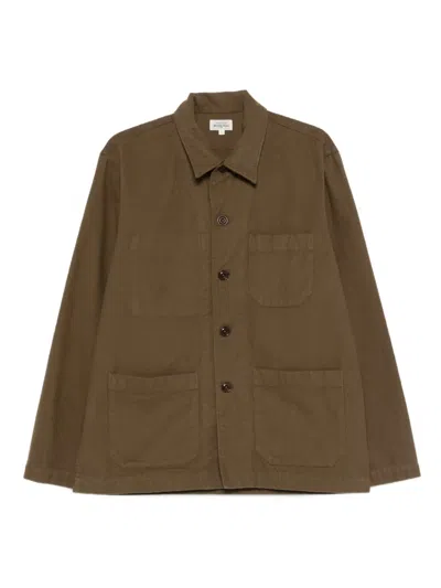Hartford Buttoned Patch-pocket Overshirt In Brown