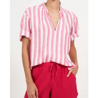 Hartford Camil Stripe Blouse In Pink