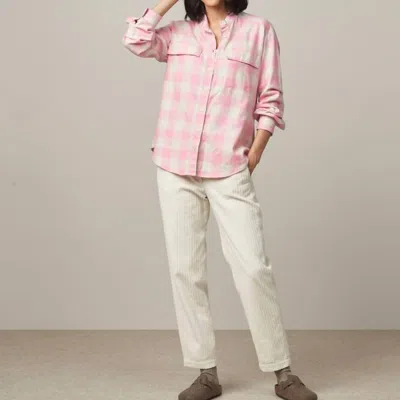 Hartford Claudius Flannel Shirt In Pink Plaid In White