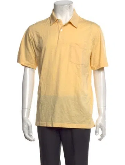 Pre-owned Hartford Collar Short Sleeve Polo Shirt W/ Tags In Yellow