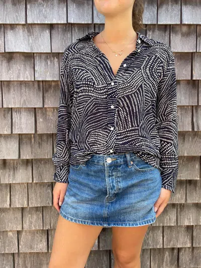 Hartford Coraz Woven Shirt In Dark Navy/white In Multi