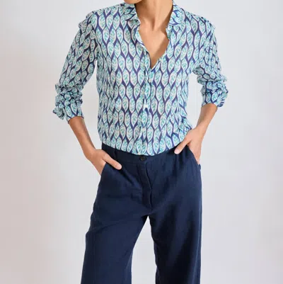 Hartford Corazon Woven Cotton Shirt In Blue