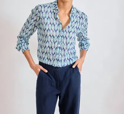 Hartford Corazon Woven Cotton Shirt In Blue