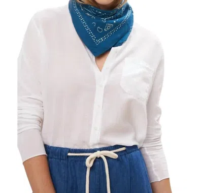 Hartford Cotton Patchwork Scarf In Blue