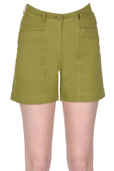 Hartford Cotton Shorts In Olive Green