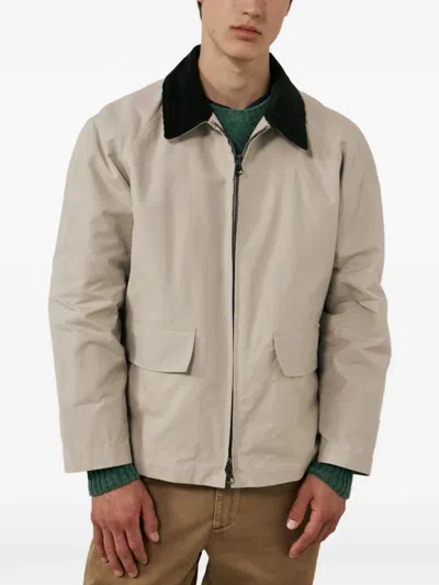Hartford Dancer Corduroy-collar Flap-pocket Jacket In Neutral