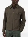 Hartford Dandy Houndstooth-pattern Jacket In Brown