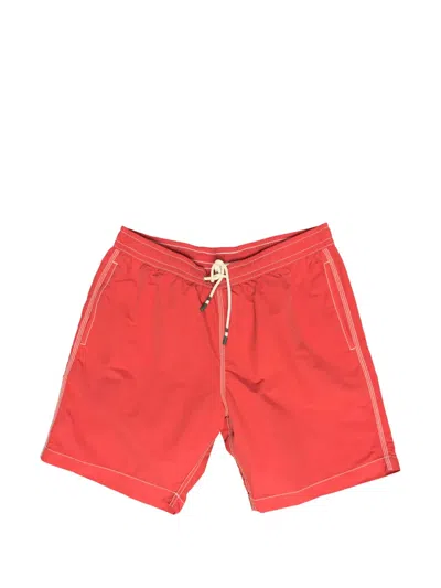 Hartford Drawstring Swim Shorts In Red