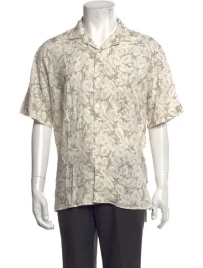 Pre-owned Hartford Floral Print Short Sleeve Shirt W/ Tags In Neutrals