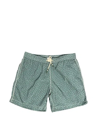 Hartford Geometric-print Drawstring Swim Shorts In Blue