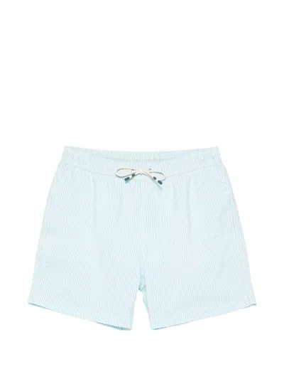 Hartford Gestreifte Badeshorts Aus Seersucker In Blue