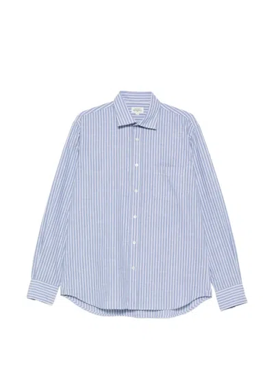 Hartford Gestreiftes Paul Hemd In Blue