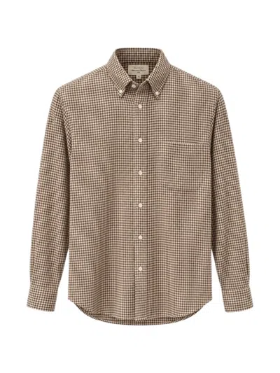 Hartford Paul Striped Cotton-gabardine Shirt In Brown