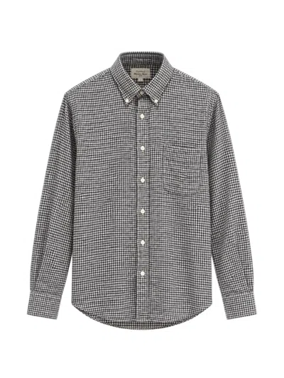 Hartford Gingham-check Button-down Shirt In Gray