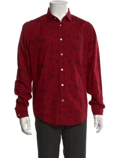Pre-owned Hartford Graphic Print Long Sleeve Shirt In Red