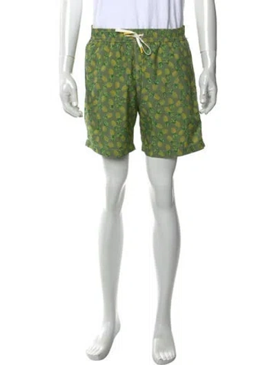 Pre-owned Hartford Graphic Print Swim Trunks W/ Tags In Green