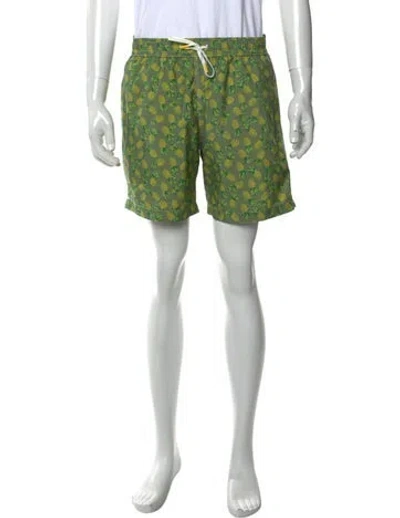 Pre-owned Hartford Graphic Print Swim Trunks W/ Tags In Green