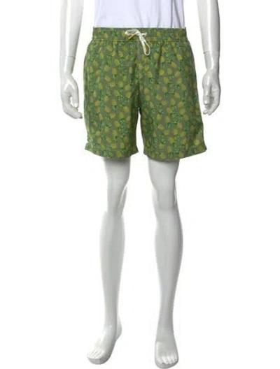 Pre-owned Hartford Graphic Print Swim Trunks W/ Tags In Green