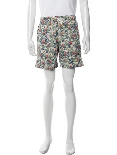 Pre-owned Hartford Graphic Print Swim Trunks W/ Tags In White