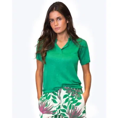 Hartford Jersey Polo Muscade  In Green