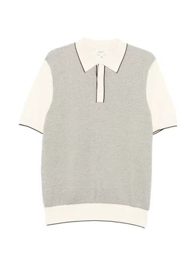 Hartford Knitted Jacquard Polo Shirt In Gray