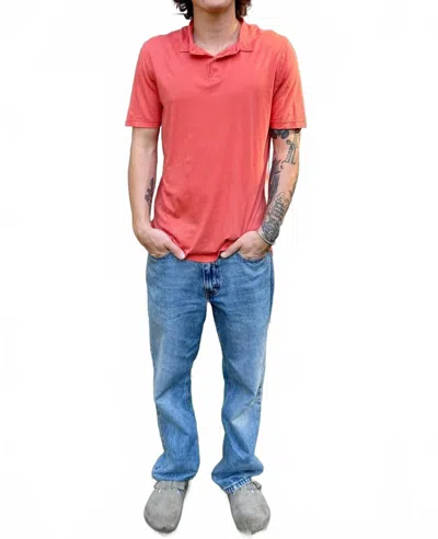 Hartford Light Jersey Polo In Terracotta In Gray