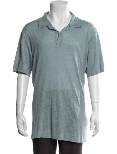 Pre-owned Hartford Linen Collar Polo Shirt In Blue