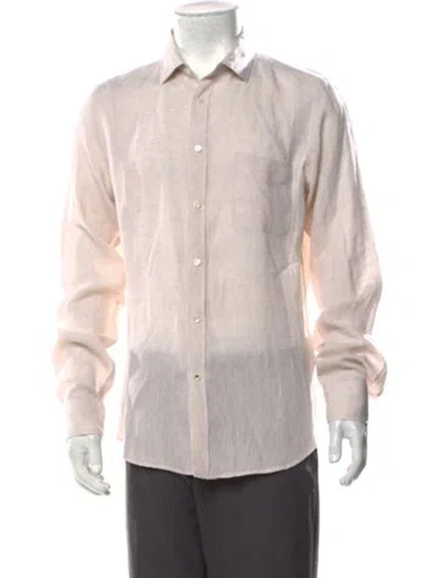 Pre-owned Hartford Linen Long Sleeve Dress Shirt In Neutrals