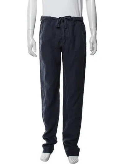 Pre-owned Hartford Linen Pants In Blue